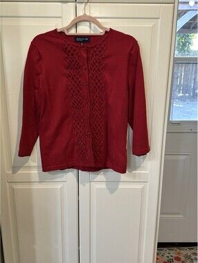Jones of New York Signature Women's Red  Cardigan Size M